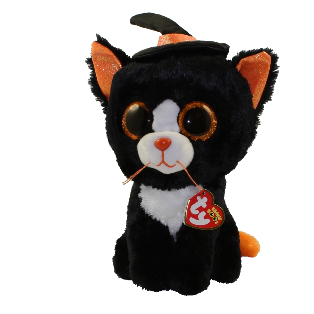 TY Beanie Boos - WITCHIE the Black & White Cat (Glitter Eyes)(Medium Size - 9 inch)