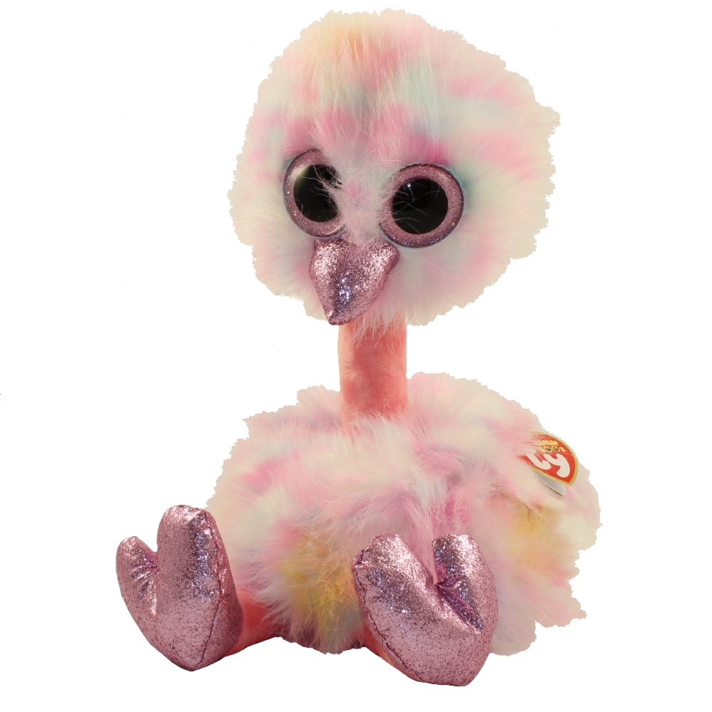 TY Beanie Boos - AVERY the Pink Ostrich (Glitter Eyes)(LARGE Size - 17 inch)