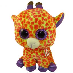 TY Beanie Boos - DARCI the Orange & Yellow Giraffe (Glitter Eyes) (Large Size - 17 inch) (Limited