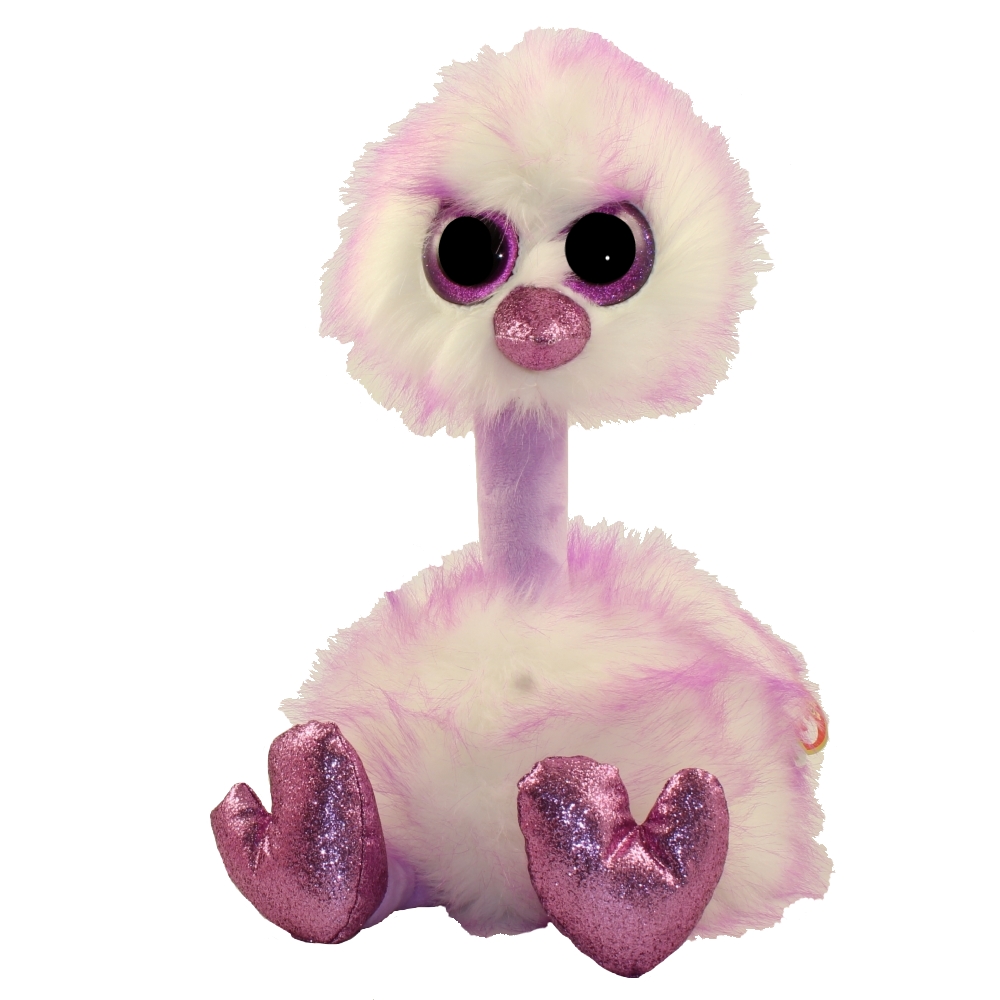 TY Beanie Boos - KENYA the Purple Ostrich (Glitter Eyes)(LARGE Size - 17 inch)