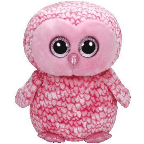 TY Beanie Boos - PINKY the Pink Owl (Glitter Eyes)(LARGE Size - 17 inch)