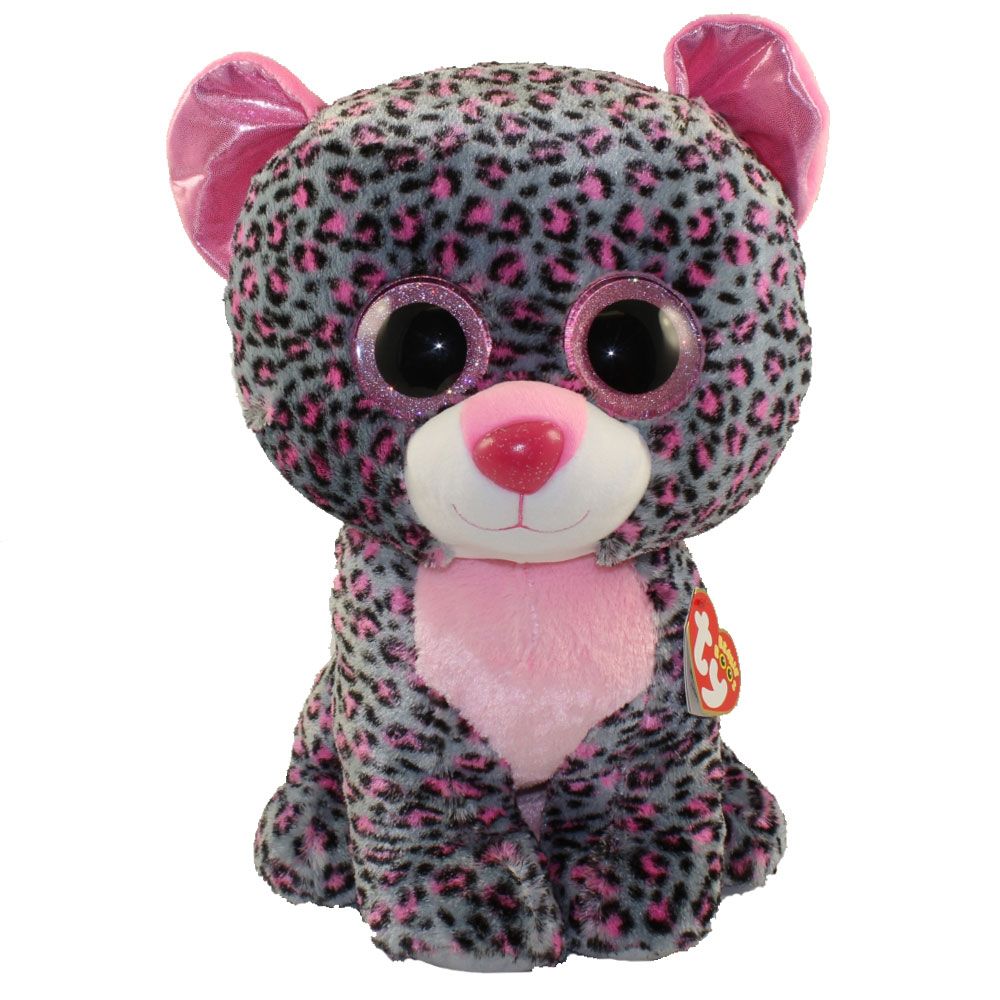 TY Beanie Boos - TASHA the Pink & Grey Leopard (LARGE Size - 17 inch)