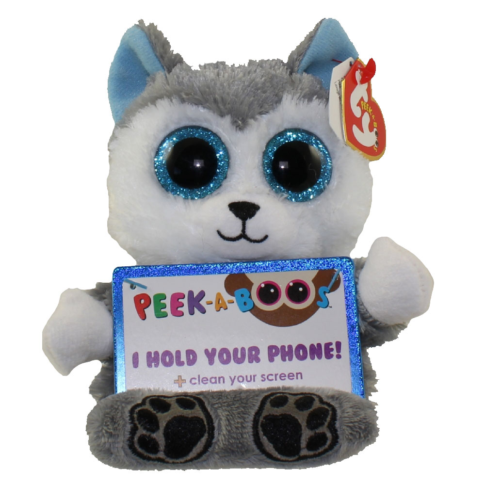 TY Beanie Boos - Peek-A-Boos -SCOUT the Husky Dog (4 inch - Phone Holder)