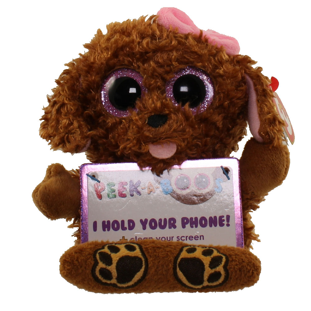 TY Beanie Boos - Peek-A-Boos -ZELDA the Dog (4 inch - Phone Holder)