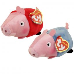 TY Beanie Boos - Teeny Tys Stackable Plush - Peppa Pig - SET OF 2 (Peppa & George)