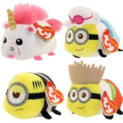 TY Beanie Boos - Teeny Tys Stackable Plush - Despicable Me 3 - SET OF 4 (Fluffy, Jerry, Mel & Dave)