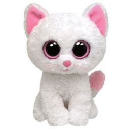 TY Beanie Boos - CASHMERE the White Cat (Solid Eye Color) (Regular Size - 6 inch)