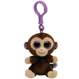 TY Beanie Boos - COCONUT the Monkey (Solid Eye Color) (Plastic Key Clip - 3 inch)