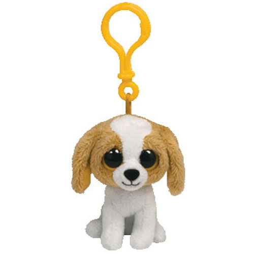 TY Beanie Boos - COOKIE the Brown Dog (Solid Eye Color) (Plastic Key Clip - 3 inch)