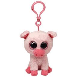 TY Beanie Boos - CORKY the Pig (Solid Eye Color) (Plastic Key Clip - 3 inch)