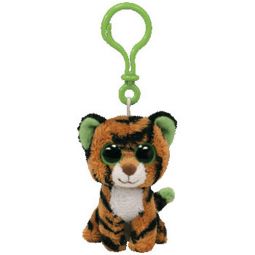 TY Beanie Boos - STRIPES the Tiger (Solid Eye Color) (Plastic Key Clip - 3 inch)