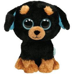 TY Beanie Boos - TUFFY the Rottweiler Dog (Solid Eye Color) (Regular Size - 6 inch)