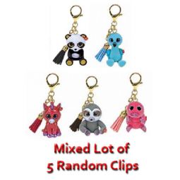 TY Beanie Boos - Mini Boo Collectible Figure Clips - Bulk Mixed Lot of 5 Random Clips