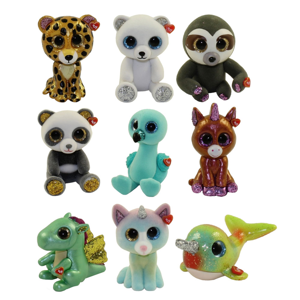 TY Beanie Boos - Mini Boo Figures Series 4 - SET OF 9 (Heather, Sunset, Cinder, Chi +5)(2 inch)