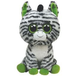 TY Beanie Boos - ZIG-ZAG the Zebra (Solid Eye Color) (Regular Size - 6 inch)