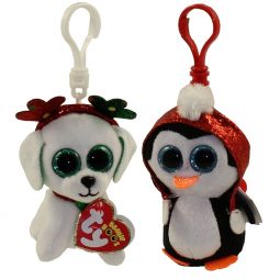 TY Beanie Boos - SET of 2 Christmas 2019 Releases (Sugar & Gale)(Key Clips - 3.5 inch)