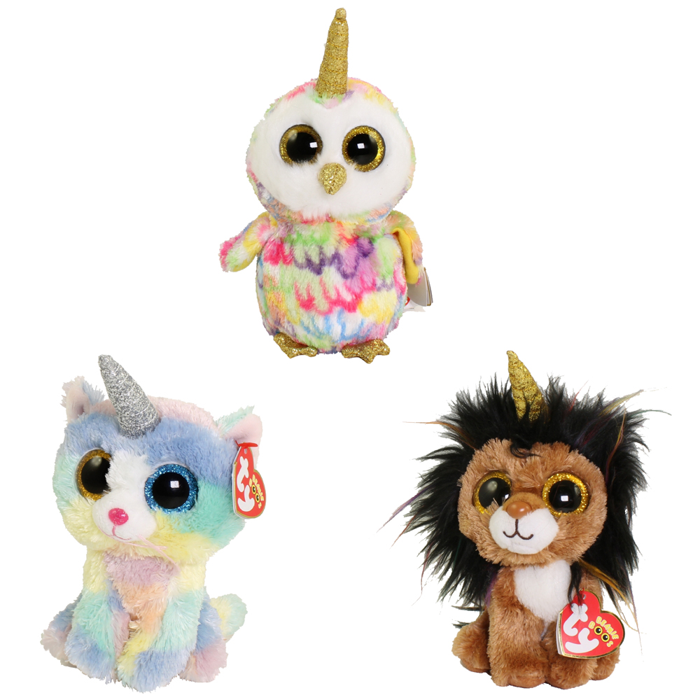 TY Beanie Boos - SET of 3 UNI Animals (6 inch) (Heather, Ramsey & Enchanted)