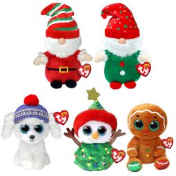 TY Beanie Boos - SET of 5 Christmas 2023 Releases (Gnewman, Gnolan, Crumble, Sleighbell & Garland)