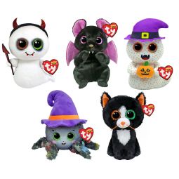 TY Beanie Boos -  SET of 5 Halloween 2025 Releases [Luna, Weaver, Batiste, Tricky & Flicker](6 inch)