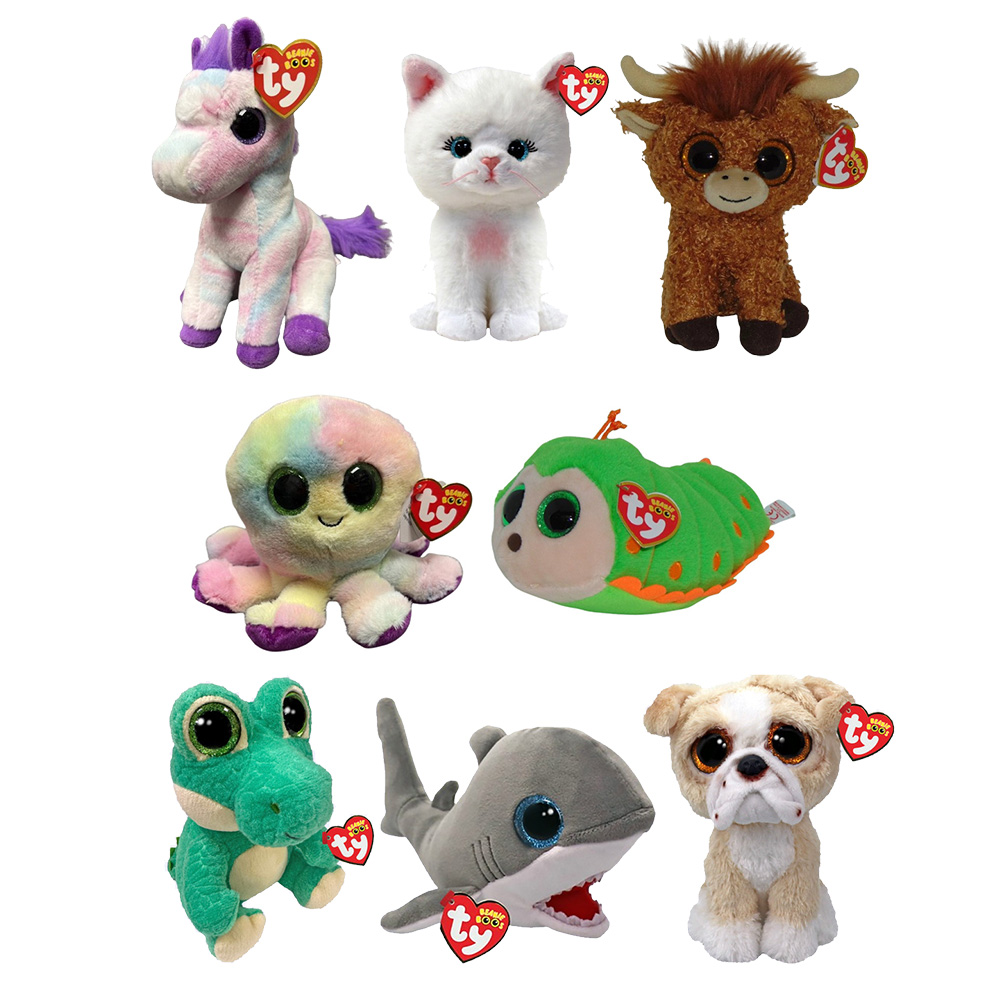 TY Beanie Boos - SET of 8 Spring 2025 Releases (6 inch) (Pilar, Ernie, Hayden, Bubbles +4)