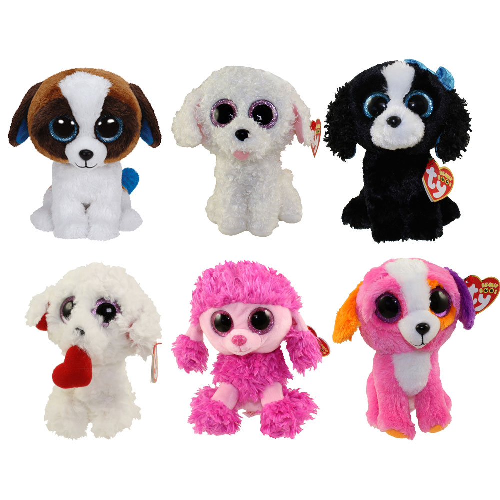 TY Beanie Boos - SET OF 6 DOGS (Duke, Pippie, Tracey, Precious, Patsy & Honey Bun) (6 inch)