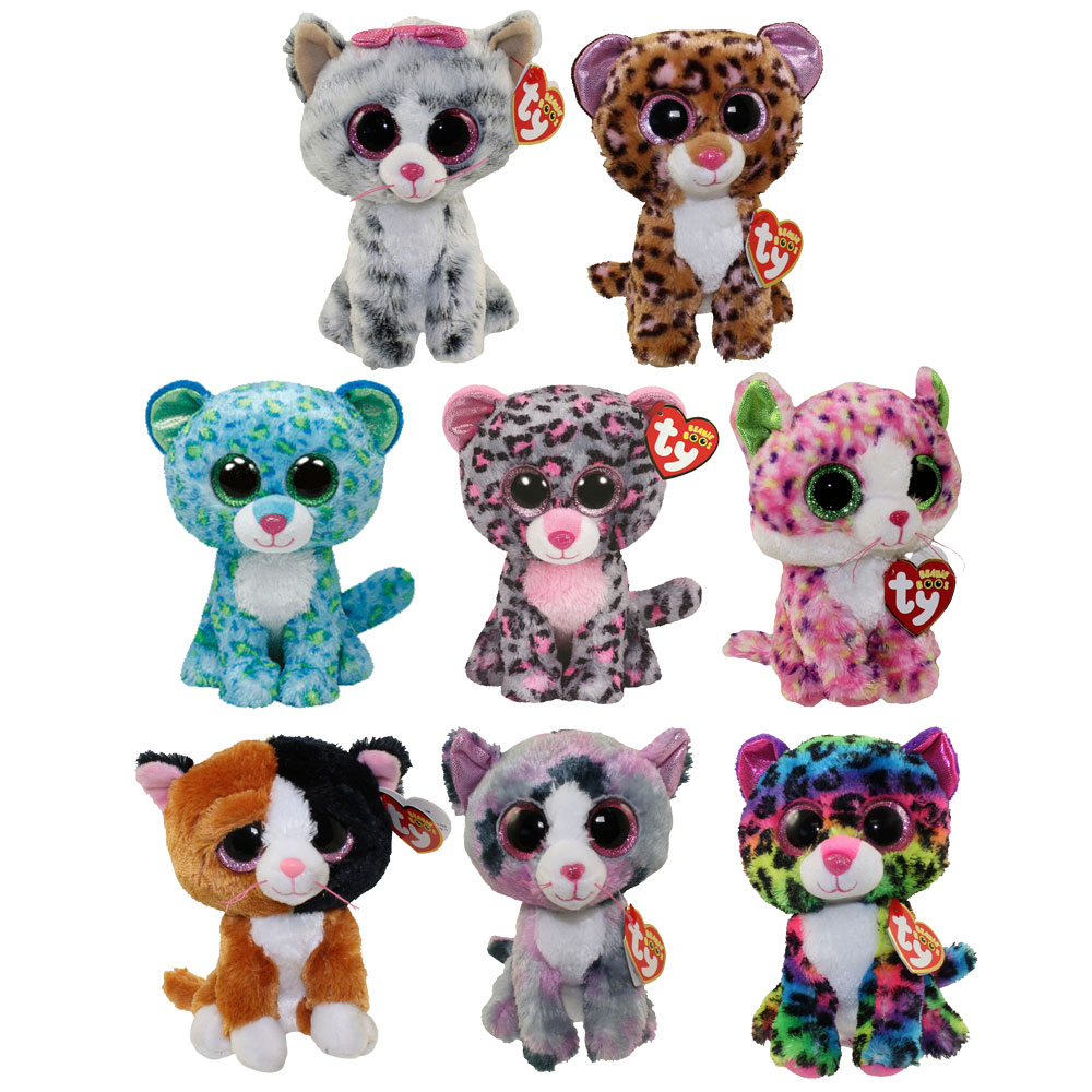 TY Beanie Boos - SET OF 8 CATS (Leona, Tasha, Sophie, Patches, Tauri, Lindi, Dotty +1) (6 inch)