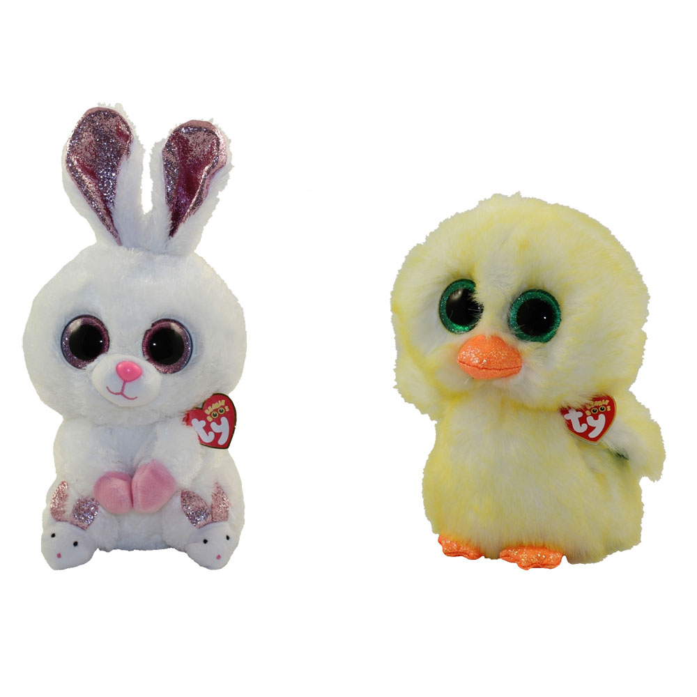 TY Beanie Boos - SET of 2 Easter 2020 Releases (SLIPPERS & LEMON DROP)(Medium Size - 9 inch)
