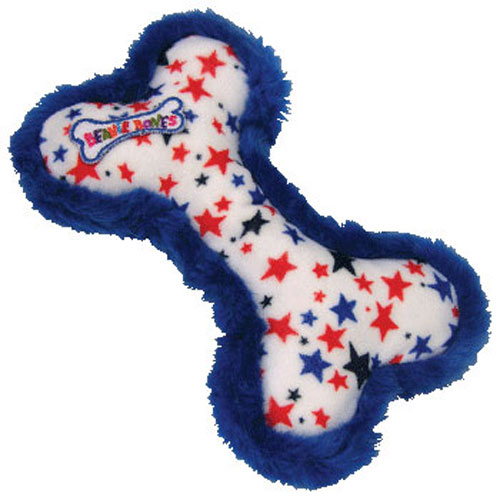TY Bow Wow Beanies - RED, WHITE & BLUE STARS the Bone (with Blue Trim) (7 inch)