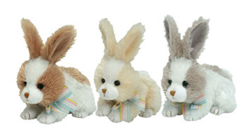 TY Basket Beanie Babies - Easter 2007 Set of 3 Bunnies (Bobsy, Topsy & Hopsy)