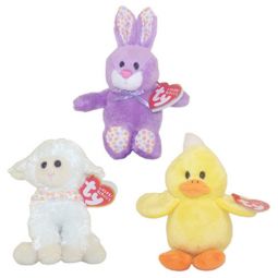 TY Basket Beanie Babies - Easter 2011 Complete set of 3 (Bloom, Fleecia & Puddles)