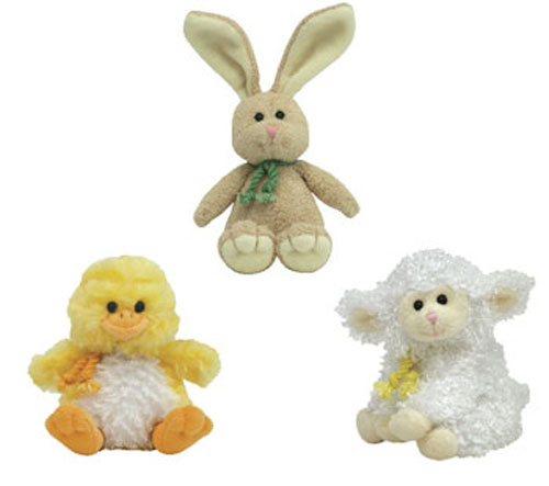 TY Basket Beanie Babies - Easter 2008 Set of 3 (Coop, Floxy & Hopson)