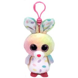 TY Basket Beanie Baby - SWIRLS the Bunny Rabbit with Plastic Clip (3 inch)