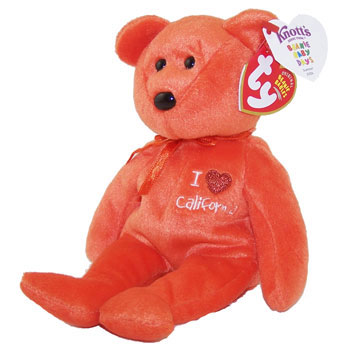 TY Beanie Baby - CALIFORNIA the Bear (I Love California) ( w/ Knott's Berry Farm Tag )