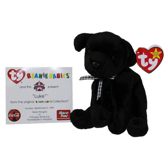 TY Beanie Baby LUKE the Black Lab w Commemorative Event Card