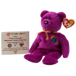 TY Beanie Baby - MILLENNIUM the Bear (w/ Commemorative Event Card - 9/26/99)
