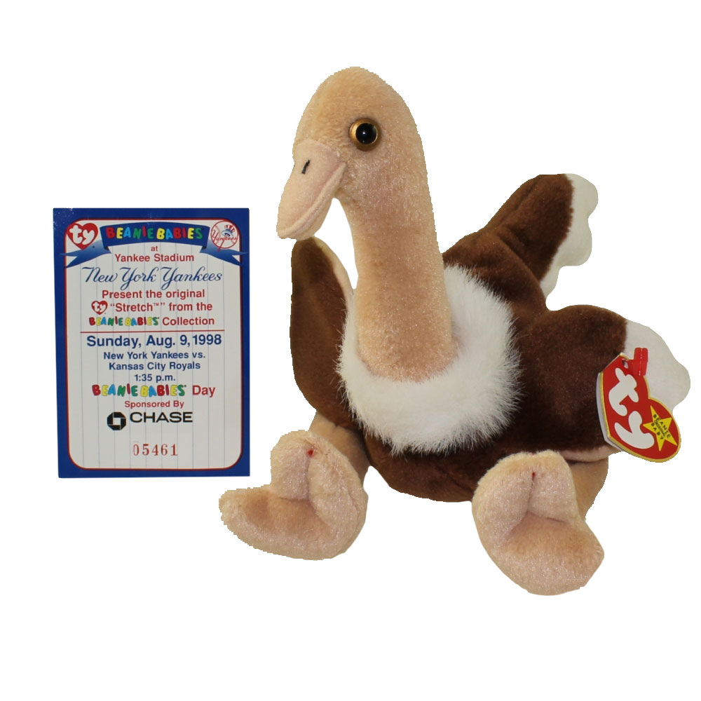 TY Beanie Baby - STRETCH the Ostrich (w/ Commemorative Event Card - 8/9/98)