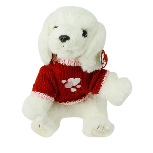 TY Classic Plush - FLUFF the Dog (with Red Sweater) (9 inch)
