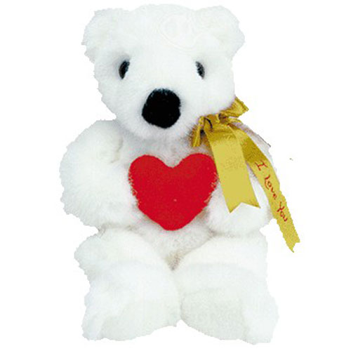 ROMEO 14in Retired 1997 Ty Classic Plush Gold Ribbon Bear With Heart 3up 5310 for sale online 