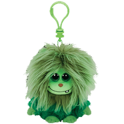 TY Frizzys - SCOOPS the Green Monster (Plastic Key Clip - 3 inch)