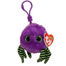 TY Halloweenie Beanie Baby - CRAWLER the Purple Spider (key clip - 3 inch)