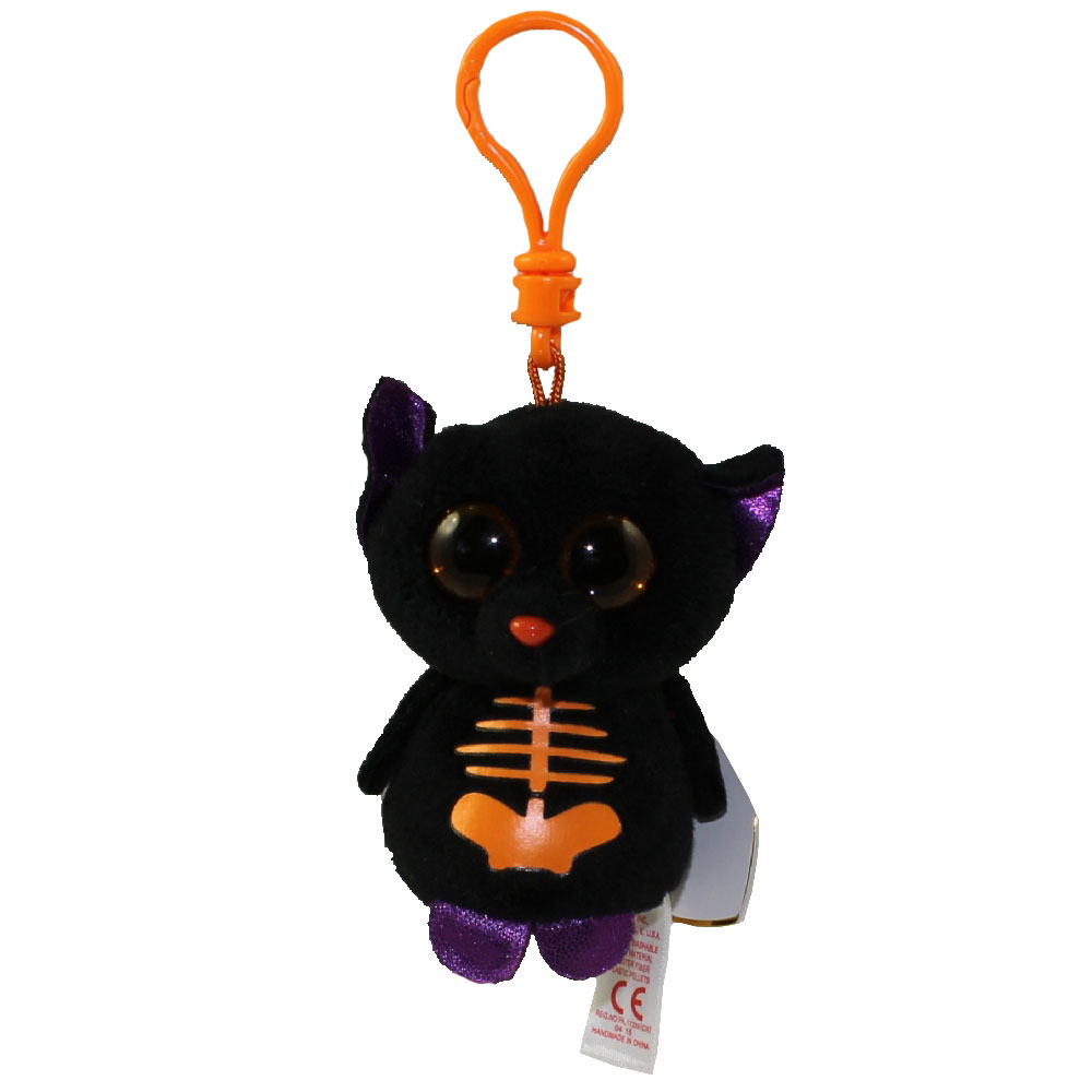 TY Halloweenie Beanie Baby - FANGS the Black Bat (key clip - 3 inch)
