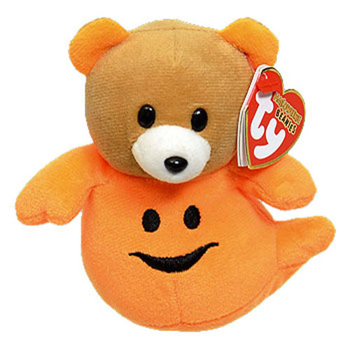 TY Halloweenie Beanie Baby - GRIZZLY the Ghost Bear (3 inch)