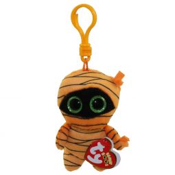 TY Halloweenie Beanie Baby - MASK the Orange Mummy (key clip - 3 inch)