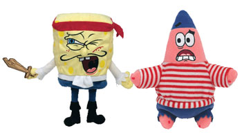 TY Beanie Babies - CAPTAIN SPONGEBOB & FIRST MATE PATRICK (Set of 2) (8 inch)