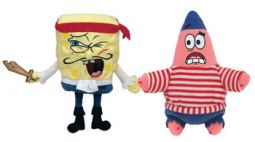 TY Beanie Babies - CAPTAIN SPONGEBOB & FIRST MATE PATRICK (Set of 2) (8 inch)