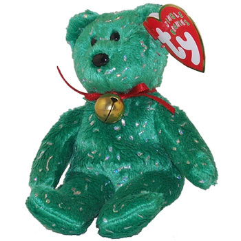 TY Jingle Beanie Baby - DECADE the Bear (Green) (5.5 inch)