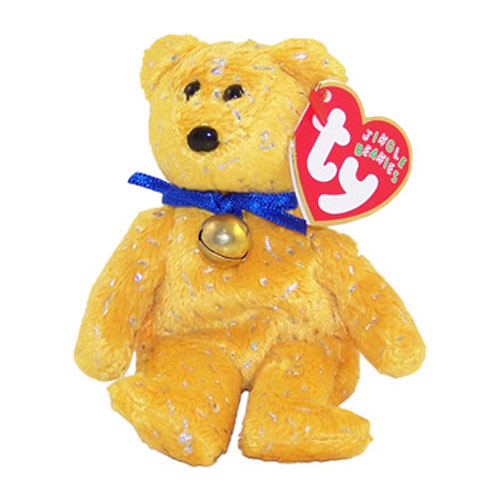 TY Jingle Beanie Baby - DECADE the Bear (Gold) (5.5 inch)