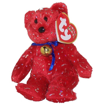 TY Jingle Beanie Baby - DECADE the Bear (Red) (5.5 inch)