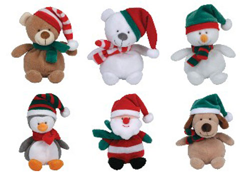 TY Jingle Beanie Babies - Holiday 2006 Complete set of 6 (Kringles, Flakes, Icecaps, Icicles +2)