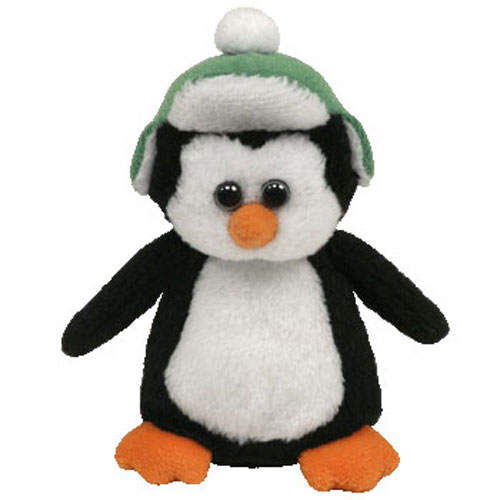 TY Holiday Baby - TOBOGGAN the Penguin (2011 version - green hat) (4 inch)